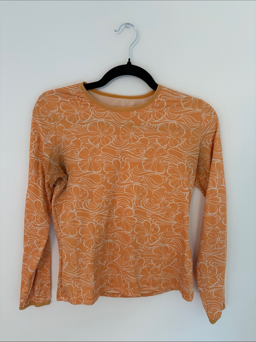 Patagonia Orange Floral Long-Sleeve Tee